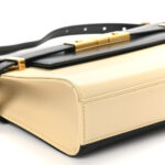 Smooth Calfskin Manhattan Shoulder Bag Black Beige - Image 10