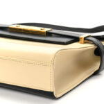 Smooth Calfskin Manhattan Shoulder Bag Black Beige - Image 11