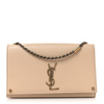 Smooth Calfskin Medium Braided Monogram Kate Satchel Nude Powder