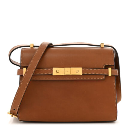 Smooth Calfskin Mini Manhattan Shoulder Bag Brick Ebony