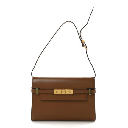 Smooth Calfskin Small Manhattan Shoulder Bag Cognac