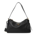 Soft Calfskin Aimee Shoulder Bag Black