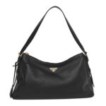 Soft Calfskin Aimee Shoulder Bag Black