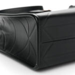 Soft Calfskin Triangolo Symbole Embossed Small Tote Black - Image 8