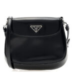 Spazzolato Mini Cleo Flap Adjustable Strap Shoulder Bag Black - Image 10