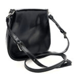 Spazzolato Mini Cleo Flap Adjustable Strap Shoulder Bag Black - Image 3