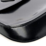 Spazzolato Mini Cleo Flap Adjustable Strap Shoulder Bag Black - Image 8