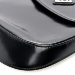 Spazzolato Mini Cleo Flap Adjustable Strap Shoulder Bag Black - Image 9
