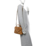 Suede Matelasse Chevron Monogram Medium College Bag Cinnamon - Image 2