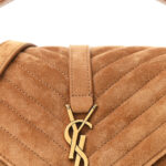 Suede Matelasse Chevron Monogram Medium College Bag Cinnamon - Image 10