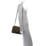 Suede Matelasse Chevron Monogram Medium College Bag Loden Green - Image 2