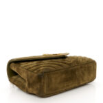 Suede Matelasse Chevron Monogram Medium College Bag Loden Green - Image 4