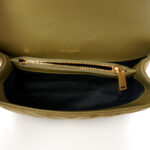 Suede Matelasse Chevron Monogram Medium College Bag Loden Green - Image 6