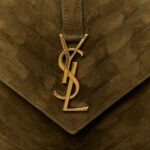 Suede Matelasse Chevron Monogram Medium College Bag Loden Green - Image 10