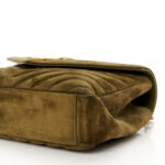 Suede Matelasse Chevron Monogram Medium College Bag Loden Green - Image 12