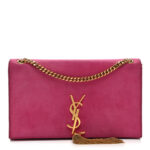 Suede Medium Monogram Kate Tassel Shoulder Bag Lipstick Fuchsia - Image 11