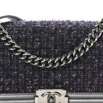 Tweed Metallic Lambskin Medium Boy Flap Silver - Image 7