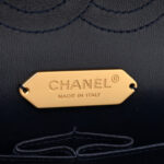 Tweed Sequin Timeless Classic Chained Double Flap Navy Blue - Image 6