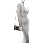 Tweed Shearling Quilted Chanel Wallet On Chain WOC Beige Black - Image 10