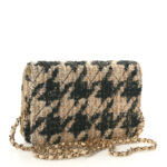 Tweed Shearling Quilted Chanel Wallet On Chain WOC Beige Black - Image 11