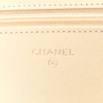 Tweed Shearling Quilted Chanel Wallet On Chain WOC Beige Black - Image 5