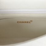 Vintage Chanel Medium Diana Flap Bag White and Black Lambskin Gold Hardware - Image 10