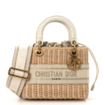 Wicker Oblique Medium Lady Dior Bag Beige - Image 4