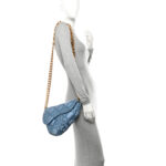X ERL Satin Cannage Micro Venice Saddle Bag Blue - Image 2