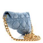 X ERL Satin Cannage Micro Venice Saddle Bag Blue - Image 3