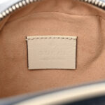 Azalea Calfskin Matelasse Diagonal Mini Torchon GG Marmont Round Shoulder Bag Blue Agata Mystic White - Image 6