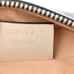 Azalea Calfskin Matelasse Diagonal Mini Torchon GG Marmont Round Shoulder Bag Blue Agata Mystic White - Image 7