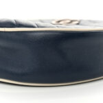 Azalea Calfskin Matelasse Diagonal Mini Torchon GG Marmont Round Shoulder Bag Blue Agata Mystic White - Image 10