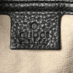 Calfskin Bamboo Handle Tote Black - Image 7
