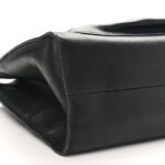 Calfskin Bamboo Handle Tote Black - Image 10