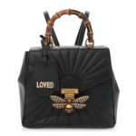 Calfskin Bamboo Trapuntata Queen Margaret Backpack Black