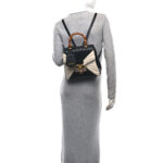 Calfskin Bamboo Trapuntata Queen Margaret Backpack Mystic White Black - Image 2