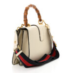 Calfskin Bamboo Web Medium Dionysus Top Handle Bag White Blue Hibiscus Red - Image 3