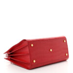 Calfskin Crocodile Embossed Large Sac De Jour Carryall Lipstick Red - Image 5