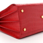 Calfskin Crocodile Embossed Large Sac De Jour Carryall Lipstick Red - Image 10