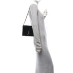 Calfskin Crocodile Embossed Monogram Cassandra Clasp Bag Black Rouge Legion - Image 2