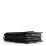 Calfskin Crocodile Embossed Monogram Cassandra Clasp Bag Black Rouge Legion - Image 5