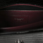Calfskin Crocodile Embossed Monogram Cassandra Clasp Bag Black Rouge Legion - Image 7