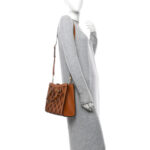 Calfskin Debossed GG Lase-Cut Small Diana Tote Bag Harness Brown - Image 2