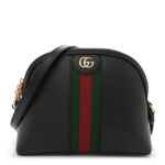 Calfskin GG Web Small Ophidia Dome Shoulder Bag Black
