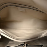 Calfskin Lady Bamboo Top Handle Bag Grey White - Image 6