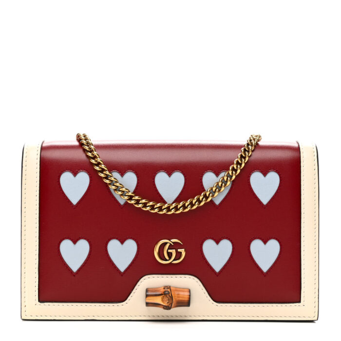 Calfskin Lovelight Mini Diana Chain Bag Mystic White Red - Image 1