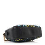 Calfskin Matelasse GucciGhost Medium GG Marmont Chain Shoulder Bag Black New Acquamarine - Image 3