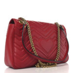 Calfskin Matelasse Medium GG Marmont Shoulder Bag Hibiscus Red - Image 3