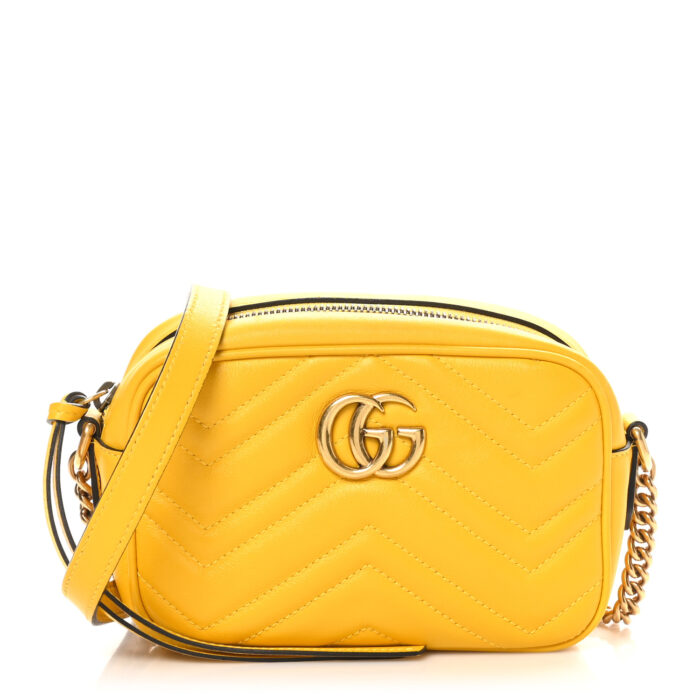 Calfskin Matelasse Mini GG Marmont Chain Shoulder Bag Stone Topaz - Image 1