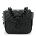 Calfskin Matelasse Monochrome GG Marmont Chain Belt Bag Black